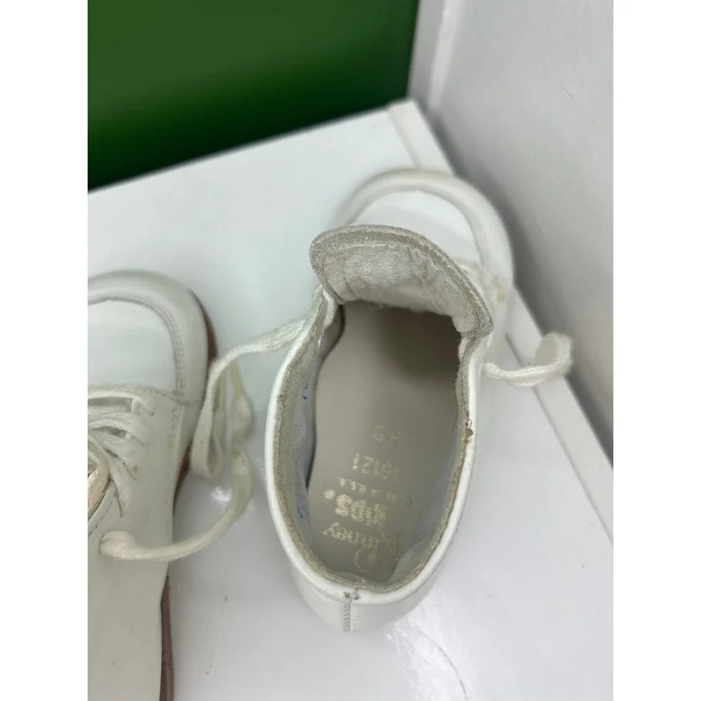 Kinney Kids Vintage White Leather Toddler High Top Walking Shoes 80 40121 USA